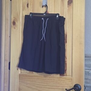 NWT Aptro Mens Size Xl Black Lined Swim Trunks